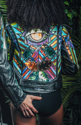 All Seeing Eye leather moto jacket
