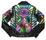 All Seeing Eye leather moto jacket